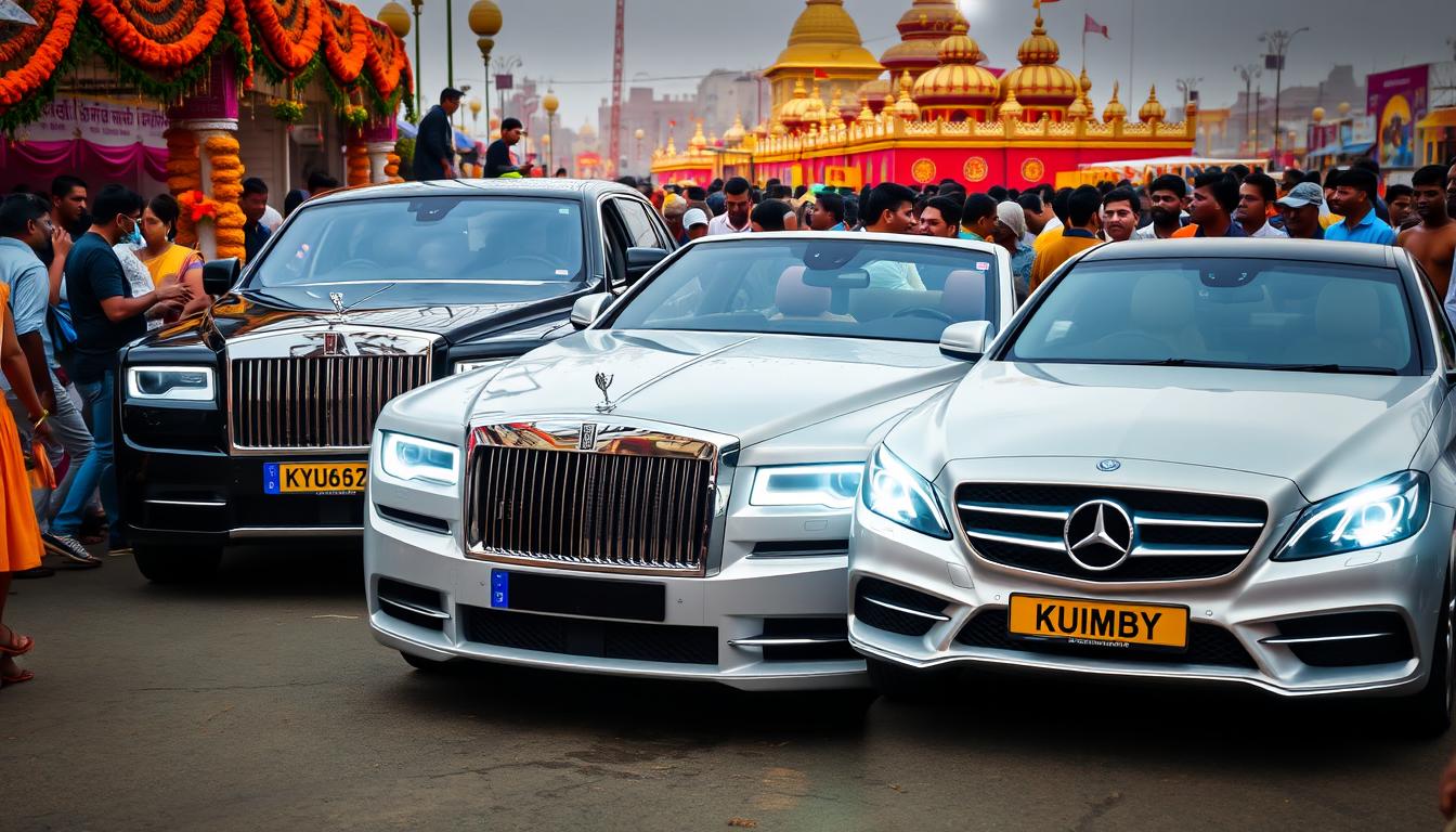 Kumbh have luxury cars, from Rolls Royce to Mercedes, attracting people A wonder